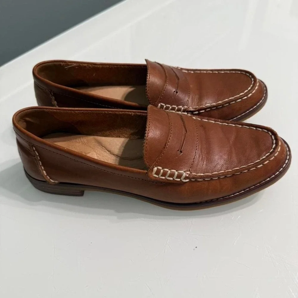 Sperry Brown Leather Penny Loafers Women's Size 7.5